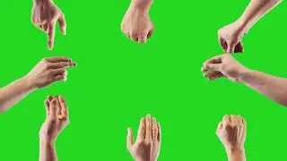 Hand Touch Gestures with green screen, no copyright, free to use (black mart)