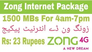 Zong Day Time Offer | Zong Day Time Offer From 4am to 7pm | Zong Internet Package | Zong internet
