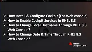 How to Install & Configure Cockpit Service, Enable Cockpit, Change Hostname, Date & Time in RHEL 8.3