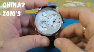 Modern vintage watch CHRONOTAC with three dials Современные часы с тремя циферблатами