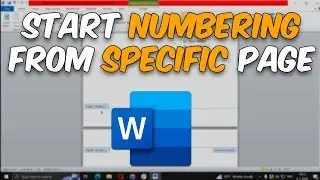Microsoft Word - Start Page Numbering on a Specific Page (Tutorial)