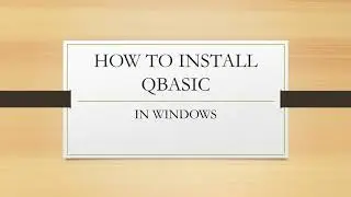 How To Install Qbasic In Windows || CodeMania