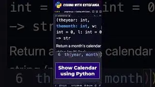 Print a Calendar in Python with only 4 LINES of Code #shorts #python