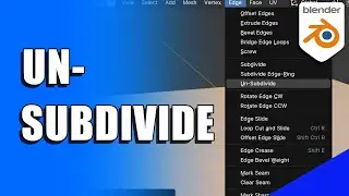 How to Un-Subdivide in BLENDER 3D