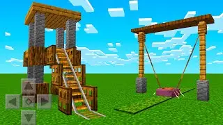 Как Построить Работающую Детскую Площадку в Майнкрафт ПЕ Minecraft PE