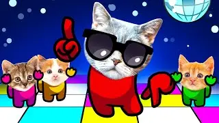 Among Us Mini Crew Baby Cats and PETS with Cup Song animation😸