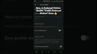 How to disable Enable reduced motion in Reduced Motion ⏩ in Discord Mobile #roduz #discord #howto