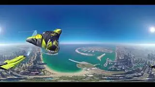 Dubai aerial Wingsuit flying panorama