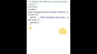 Fibonacci sequence||  Python|| basics