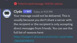 Fix Discord Your Message Could Not Be Delivered because you don't share a server with the recipient