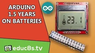 Low Power Arduino Digital Thermometer with DS18B20 and a Nokia 5110! Over 1 year on Batteries!