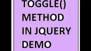 TOGGLE METHOD IN JQUERY   DEMO