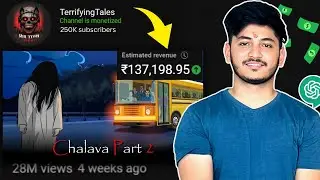 🤑Hindi AI horror story बनाकर लाखों कमायें || AI facelsss scary Youtube channel
