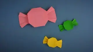 Оригами конфетки из бумаги 🍬 Как сделать простую конфету 🍬 Декор на Хэллоуин | Halloween Origami