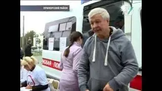 В Приморском  работают мобильные пункты вакцинации.