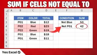 Sum If Cells Are Not Equal To in Excel