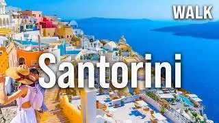 SANTORINI Walking Tour 2024 🇬🇷☀️ | Fira, Greece Immersive Video with Captions [4K/60fps]