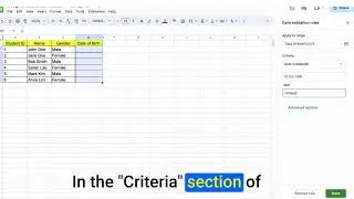 Google Sheets - Data Validation - How to Create Date Validation in Google Sheets