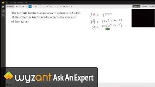 Finding the expression for the radius of a sphere, given its surface area