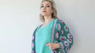 НЕ бабушкин квадрат, готовые вещи на моей дочери🧶