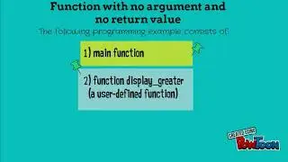 Function with no argument and no return value