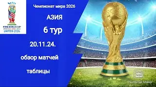 ЧМ 2026 Азия Обзор матчей, результаты, турнирые таблицы, 20.11.24. 6 тур! Квалификация