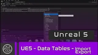 UE5 - Data Tables - Import and Export