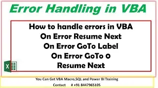 Error Handler in VBA | How to use on error resume next