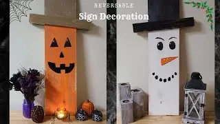 Reversible holiday wooden sign DIY