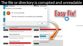 The file or directory is corrupted and unreadable