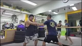 Baji Quan's elbow strike by Qiu BaoLong - part2 (Sub Fr-Eng)