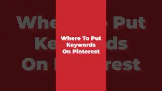Keywords on Pinterest 