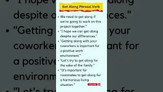 Get Along Phrasal Verb Part 1 | Sentence with get along 