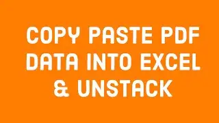 Copy Paste PDF Data into Excel