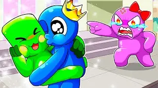 Rainbow Friends Blue x Green Kiss | Pink Sad Story | Roblox Rainbow Friends Animation