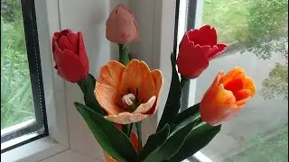 ТЮЛЬПАН ИЗ ХОЛОДНОГО ФАРФОРА (TULIP cold porcelain)