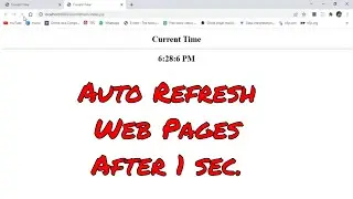 How to Auto Refresh Web Page Every 1 Second Using JSP