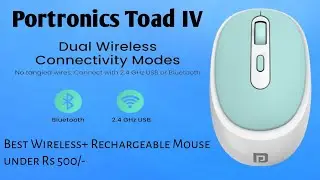 Portronics Toad IV Bluetooth Mouse with Rechargeable | Connect up to 3 Devices, RGB Lights