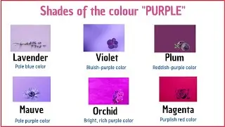 Lesson 102:  Basic Colours and 72 Different Shades of The Colours with explanations  