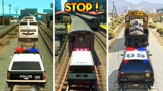 COPS VS TRAIN FROM EVERY GTA GAME ! (WHO WILL WIN?)