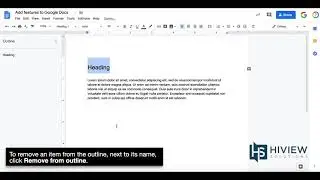 How to add a page outline in Docs