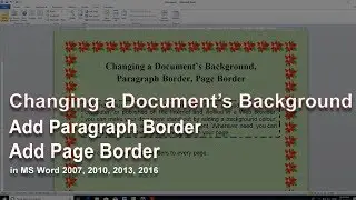 How To Change a Document’s Background, Add Paragraph & Page Border in Microsoft Word
