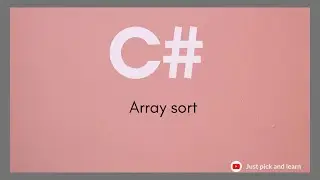 How to sort array in C# | C# Program | C# program on array manipulation | C# tutorial