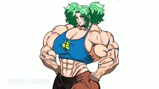 MONSTER STRONG MUSCULAR LADY ANIME DIGITAL ART EVER