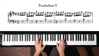 Bach Prelude and Fugue No.5 (Fast Tempo-1) Well Tempered Clavier, Book 1 with Harmonic Pedal