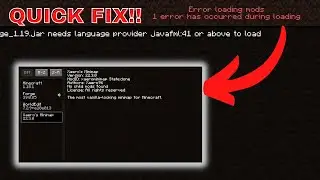 Fix Minecraft Mod Needs Language Provider Javafml