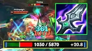 Shyvana killing 5870 HP Tank in 8 seconds.