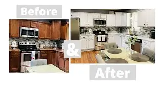 Extreme Kitchen Makeover | On A Budget | Painted Kitchen Cabinets | Painted Countertops