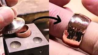 Making hammered copper wedding rings using copper jeweler's technique
