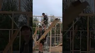 Cutting and installing these 6m rafters